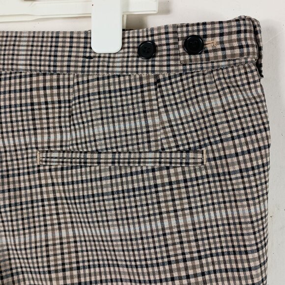 H&M Plaid Skinny Fit Ankle Pants Womens 36 38x28 Brown Dark Academia Preppy - Picture 2 of 8